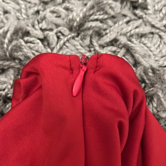 THATSSOFETCH Red One Shoulder Rouched Dress - Picture 9 of 9